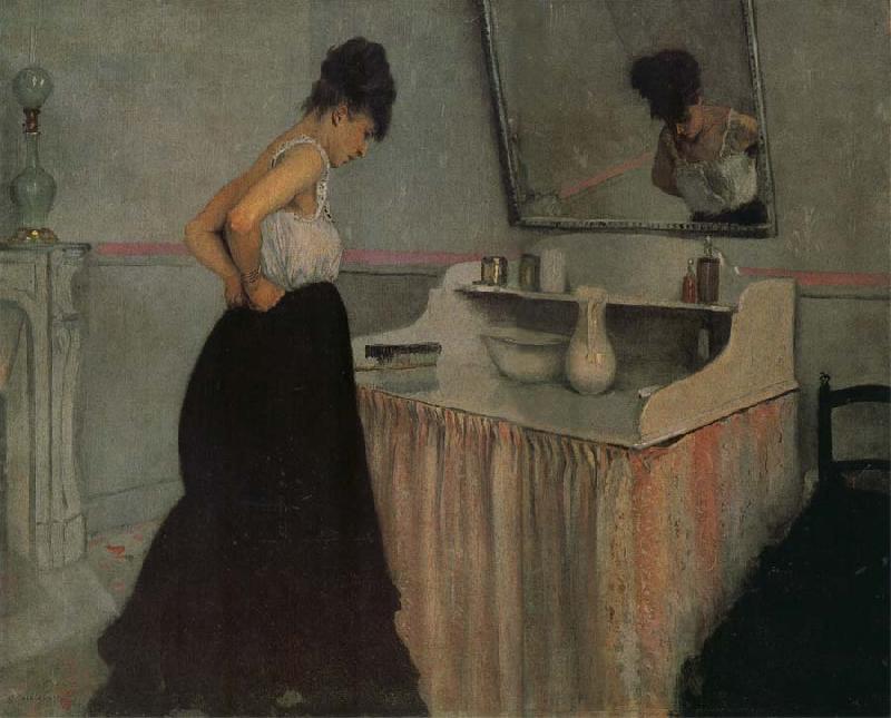 Gustave Caillebotte The fem in front of the toilet table oil painting image